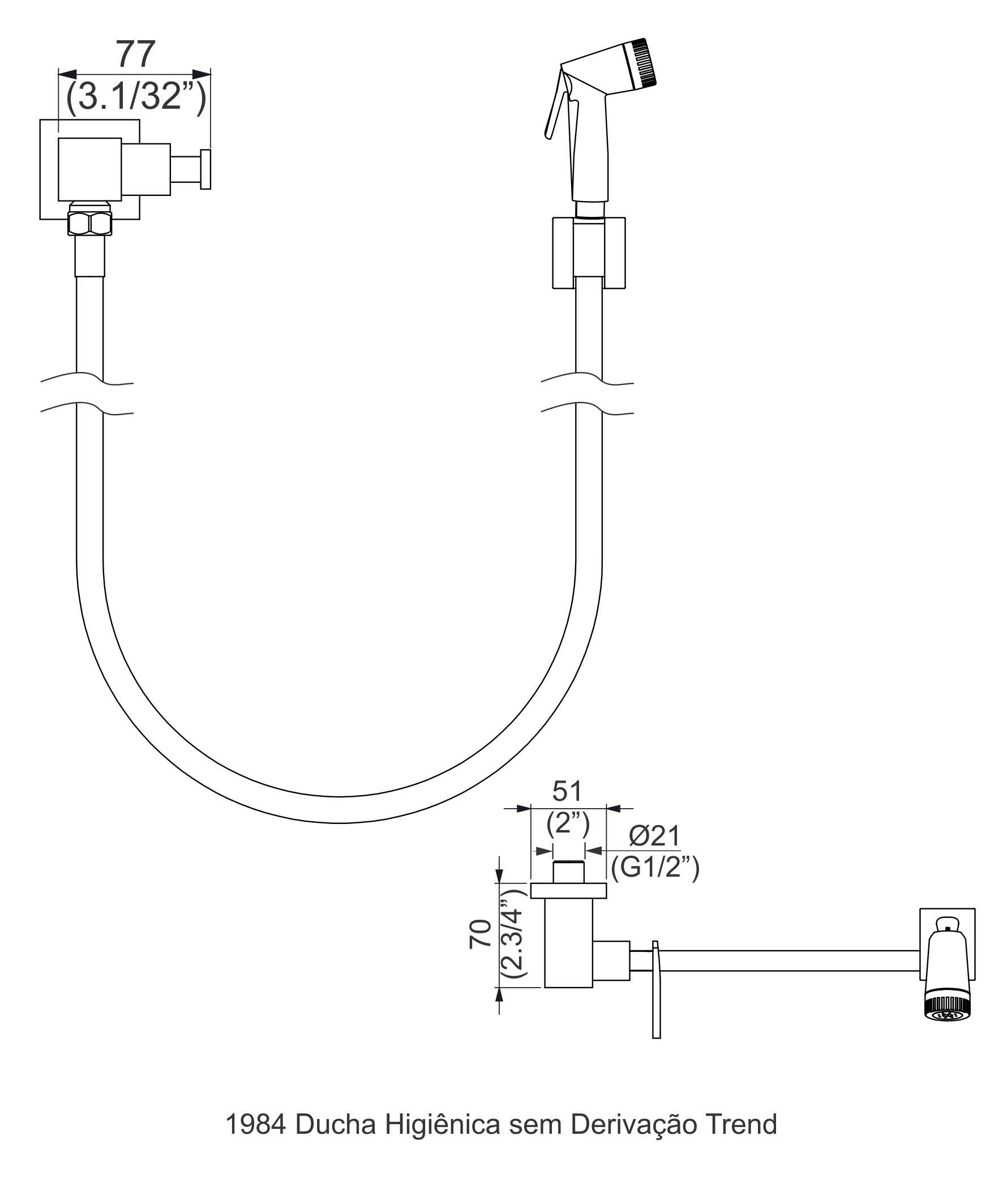 10305910 - C83 Ducha higiênica sem derivação DN15 - Trend