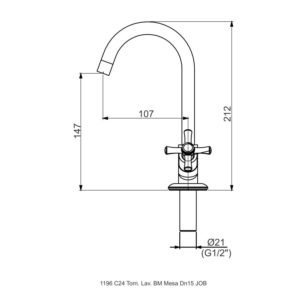 10755410 - 1196 - C24 - Torneira para lavatório mesa - Job