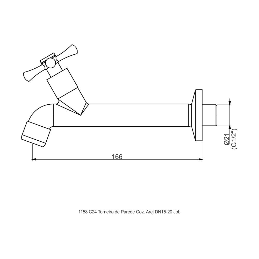 10756010 - 1158 C24 - Torneira para cozinha parede - Job